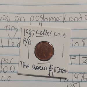 1987 Copper Coin with Queen Elizabeth RB